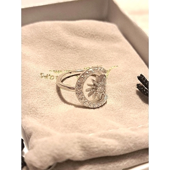 Mossiante 925 Sterling Silver Women Ring size 6 Star Moon Symbol Ring - Picture 4 of 6
